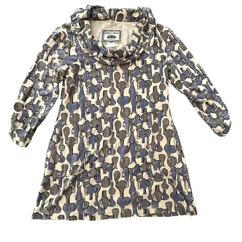 EFFIES HEART Art to Wear Julliard TOP M Knit Tunic Cowl Artsy Novelty Lagenlook - Picture 10 of 15